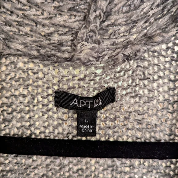 Apt 9 Open Front Charcoal Cardigan Size Large - Picture 3 of 6